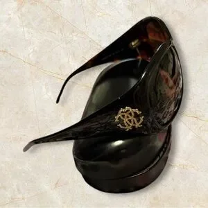 Roberto Cavalli Bronze Sunglasses with Zebra Case Authentic Vintage Roberto Cavalli Tespio 381S Brown Gold  main image 3